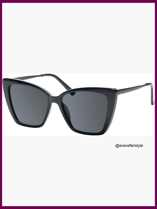 Oversized Cat Eye Sunglasses with UV400 Protection Plastic Frame main image 4